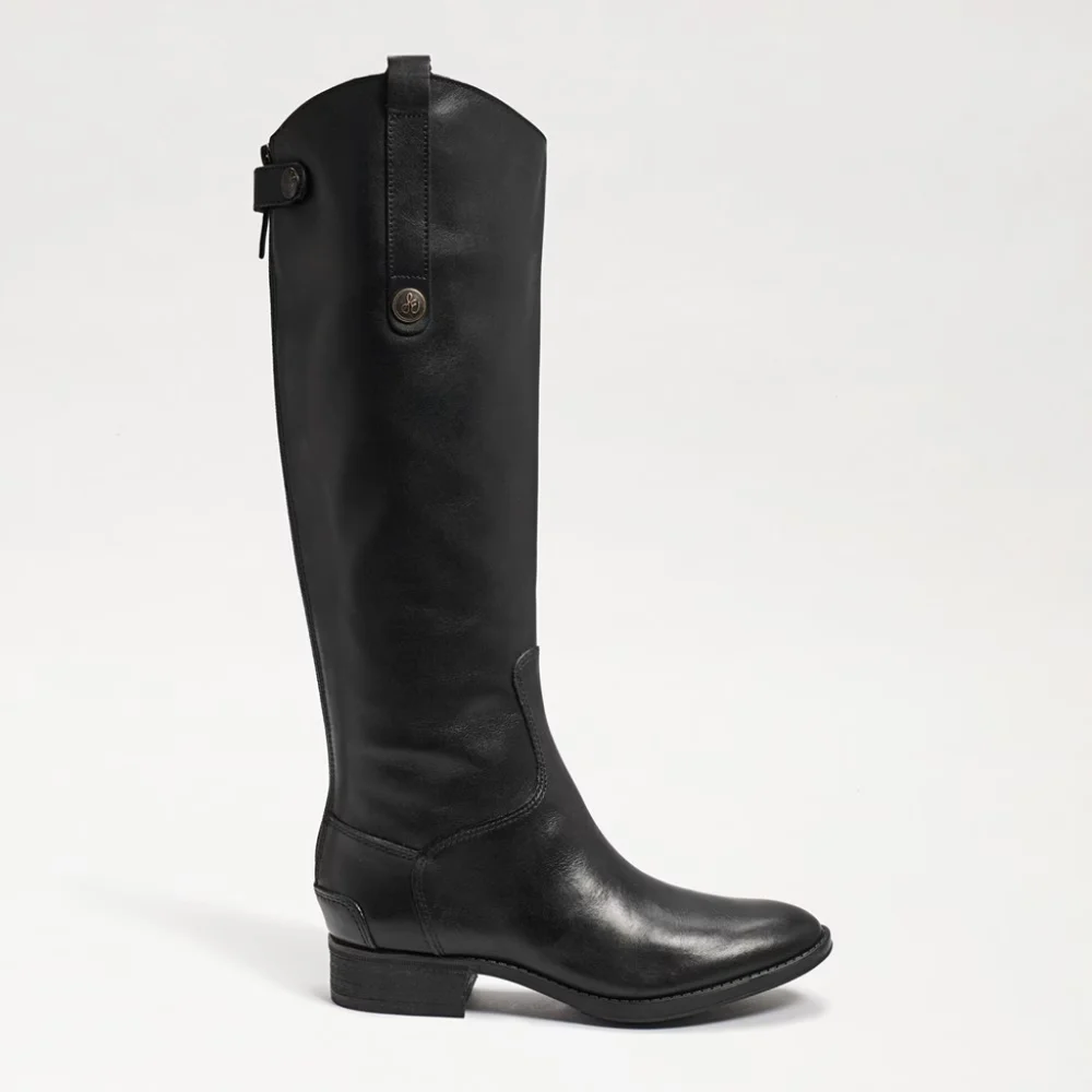 Classic Tall Black Leather Riding Boot - Women